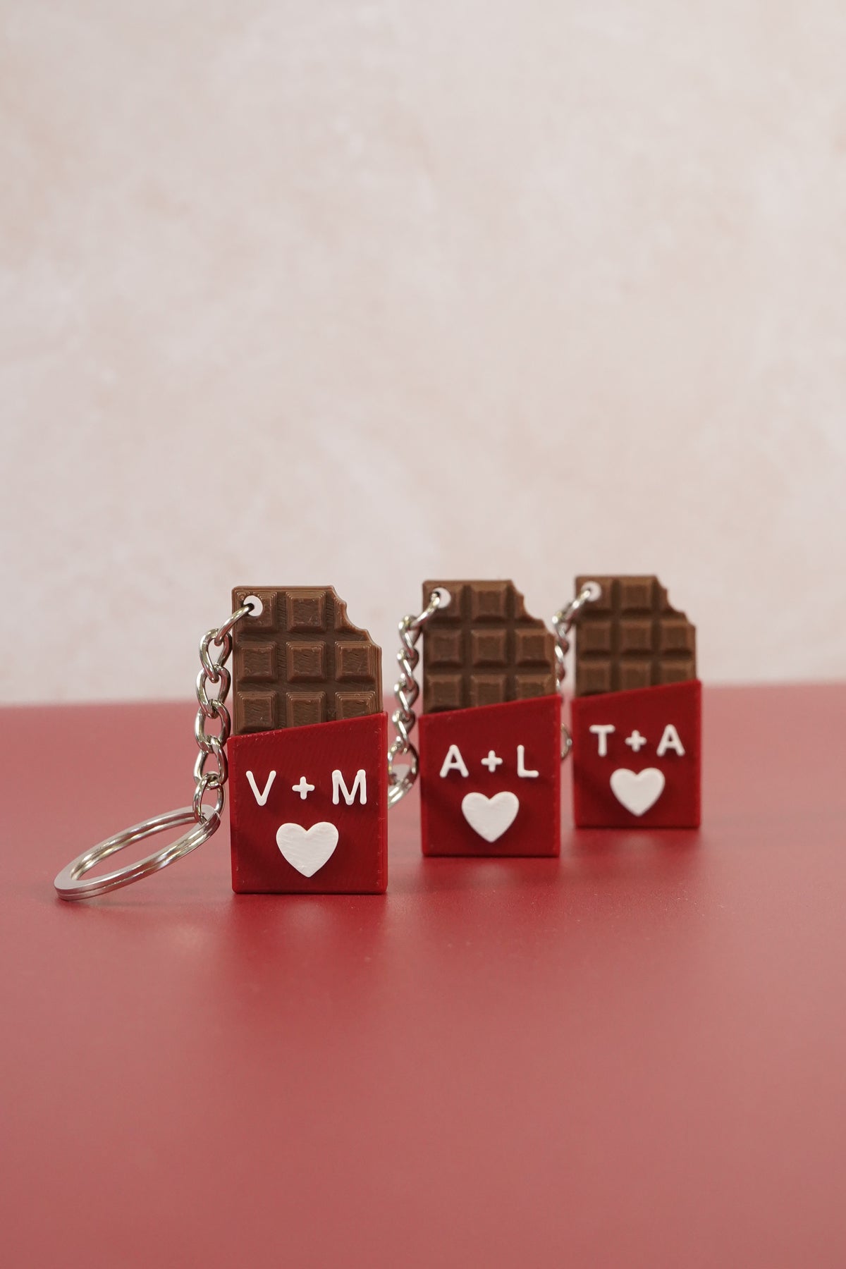 Porte-clé Tablette chocolat initiales personnalisé