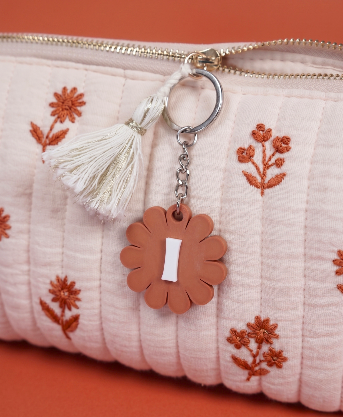 Porte-clé lettre marguerite