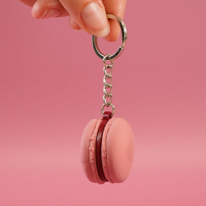 Porte-clé Macaron framboise