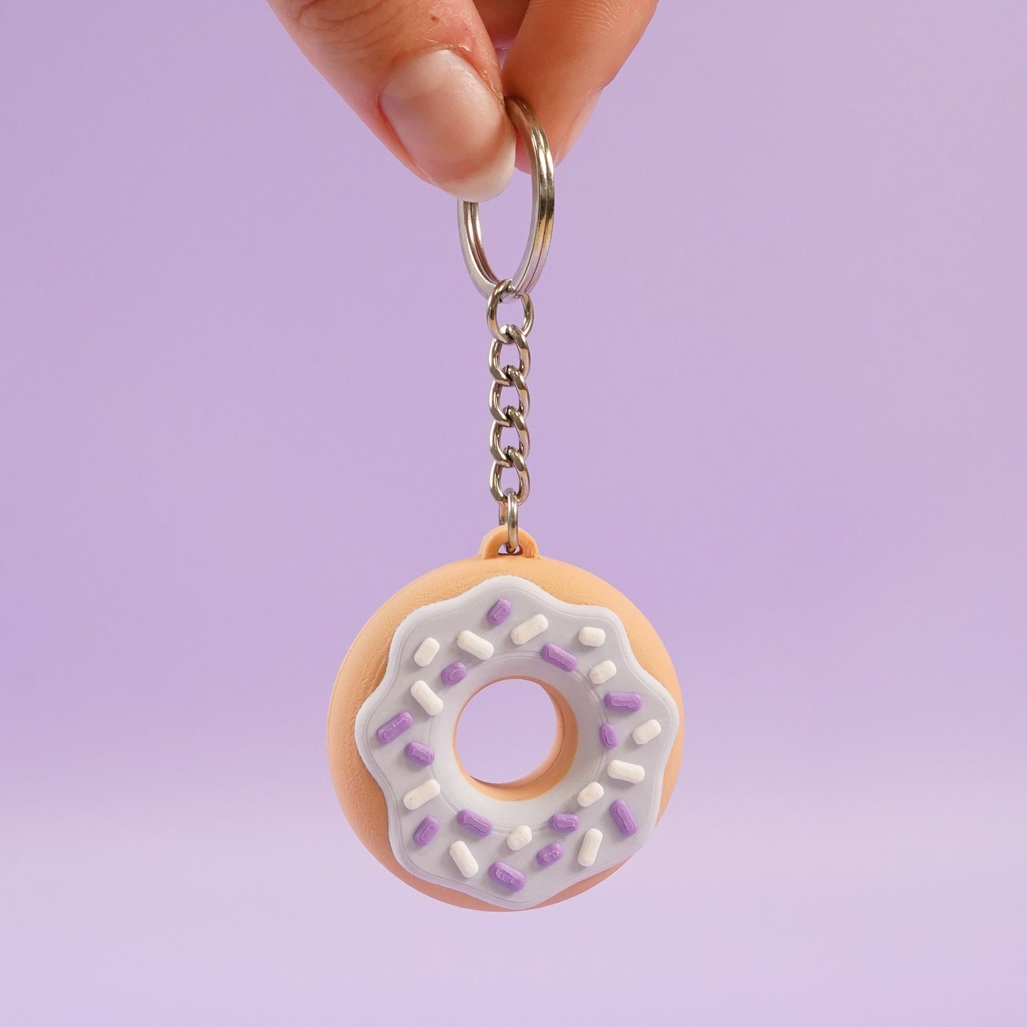 Porte-clé Donut violet pastel