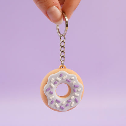 Porte-clé Donut violet pastel