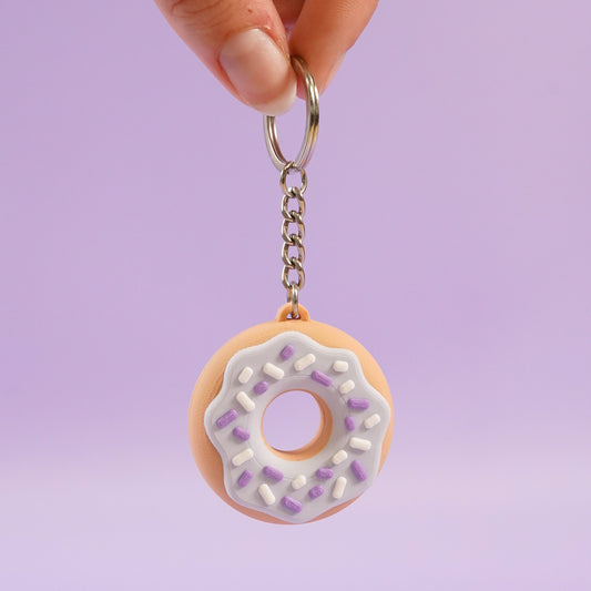 Porte-clé Donut violet pastel