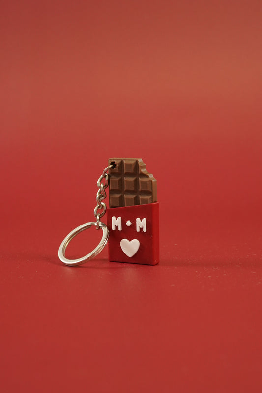 Porte-clé Tablette chocolat initiales personnalisé