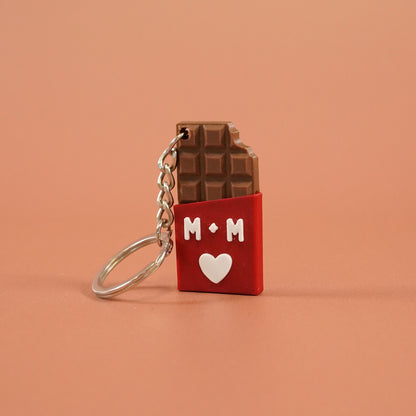 Porte-clé Tablette chocolat initiales personnalisé