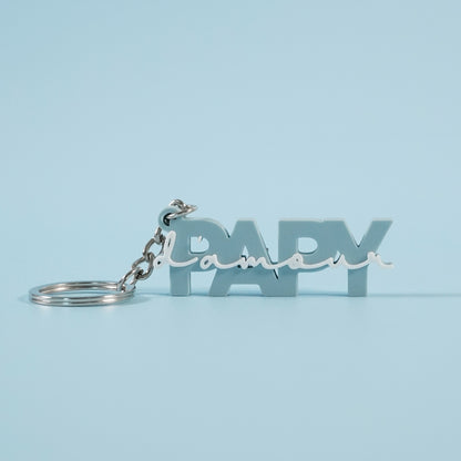 Porte-clé Papy d'amour bleu clair