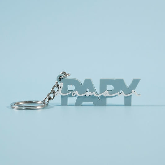 Porte-clé Papy d'amour bleu clair