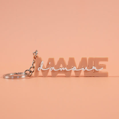 Porte-clé Mamie d'amour abricot