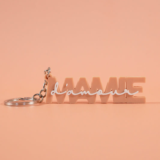 Porte-clé Mamie d'amour abricot