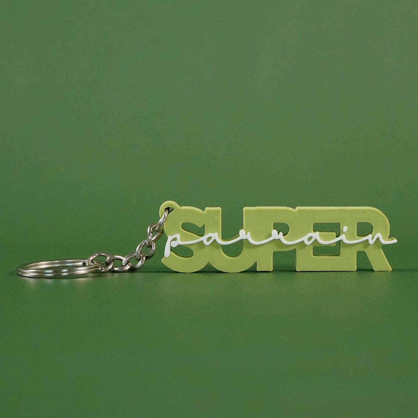 Porte-clé Super parrain vert matcha