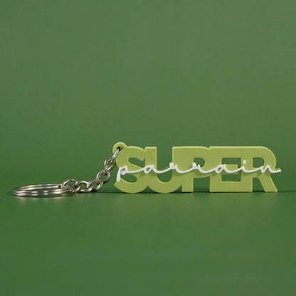 Porte-clé Super parrain vert matcha