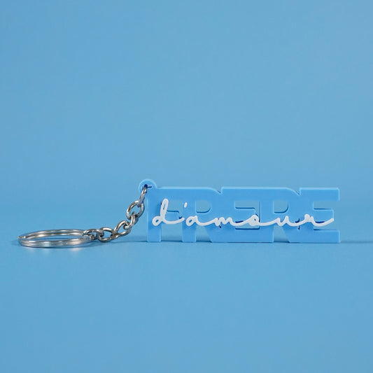 Porte-clé frère d'amour bleu ciel