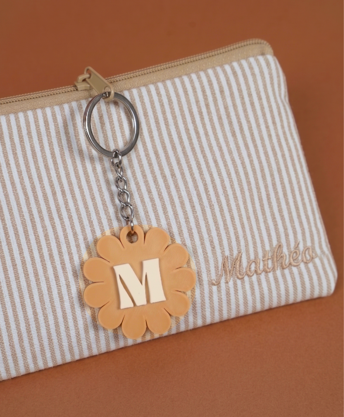 Porte-clé lettre marguerite