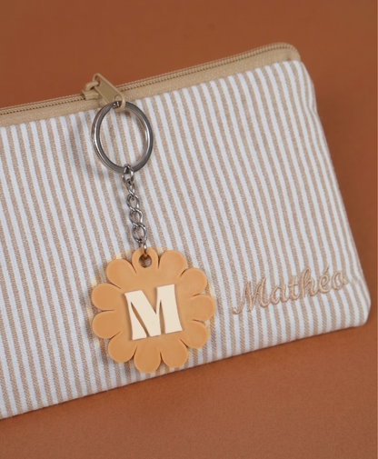 Porte-clé lettre marguerite