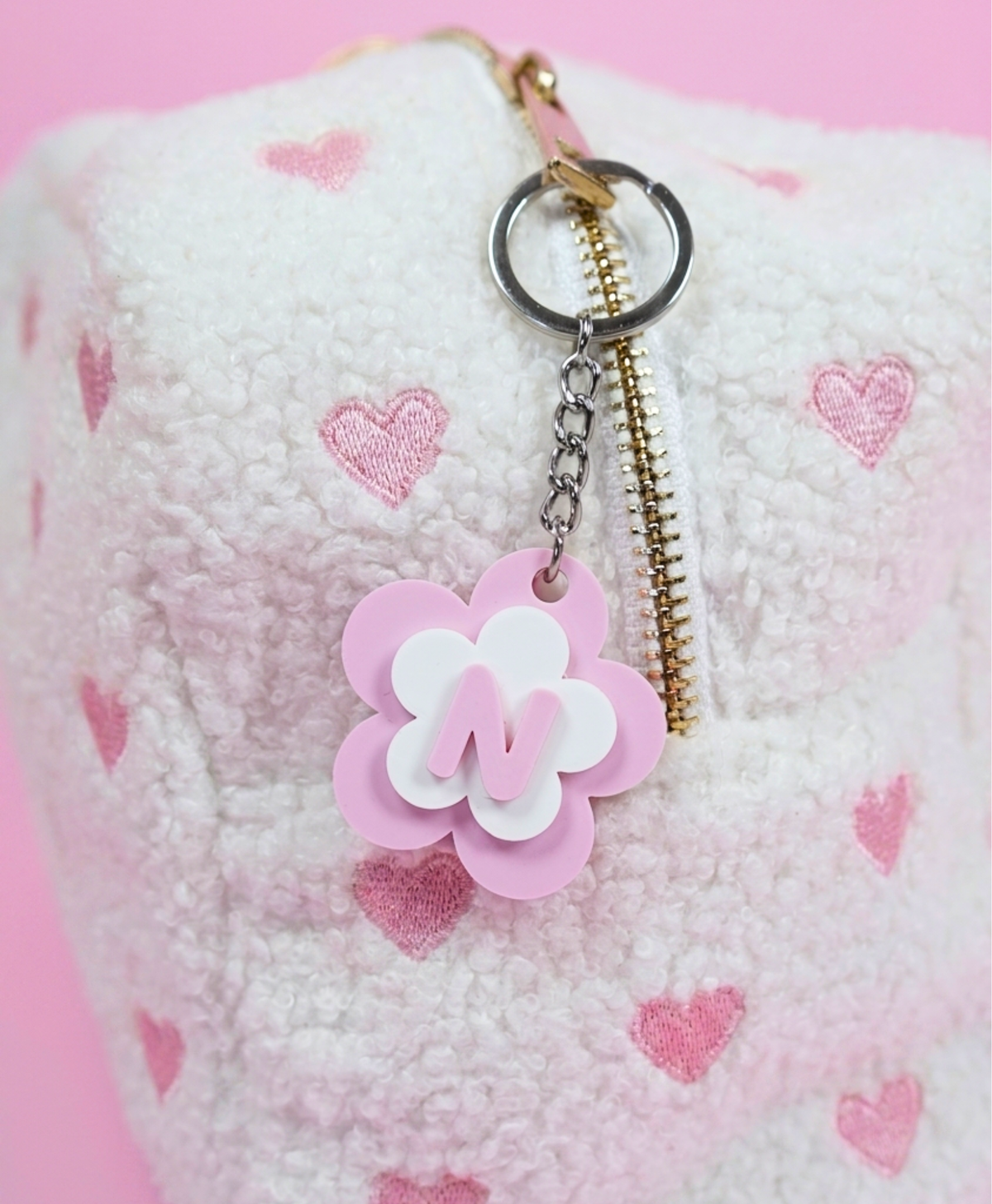 Porte-clé lettre fleur