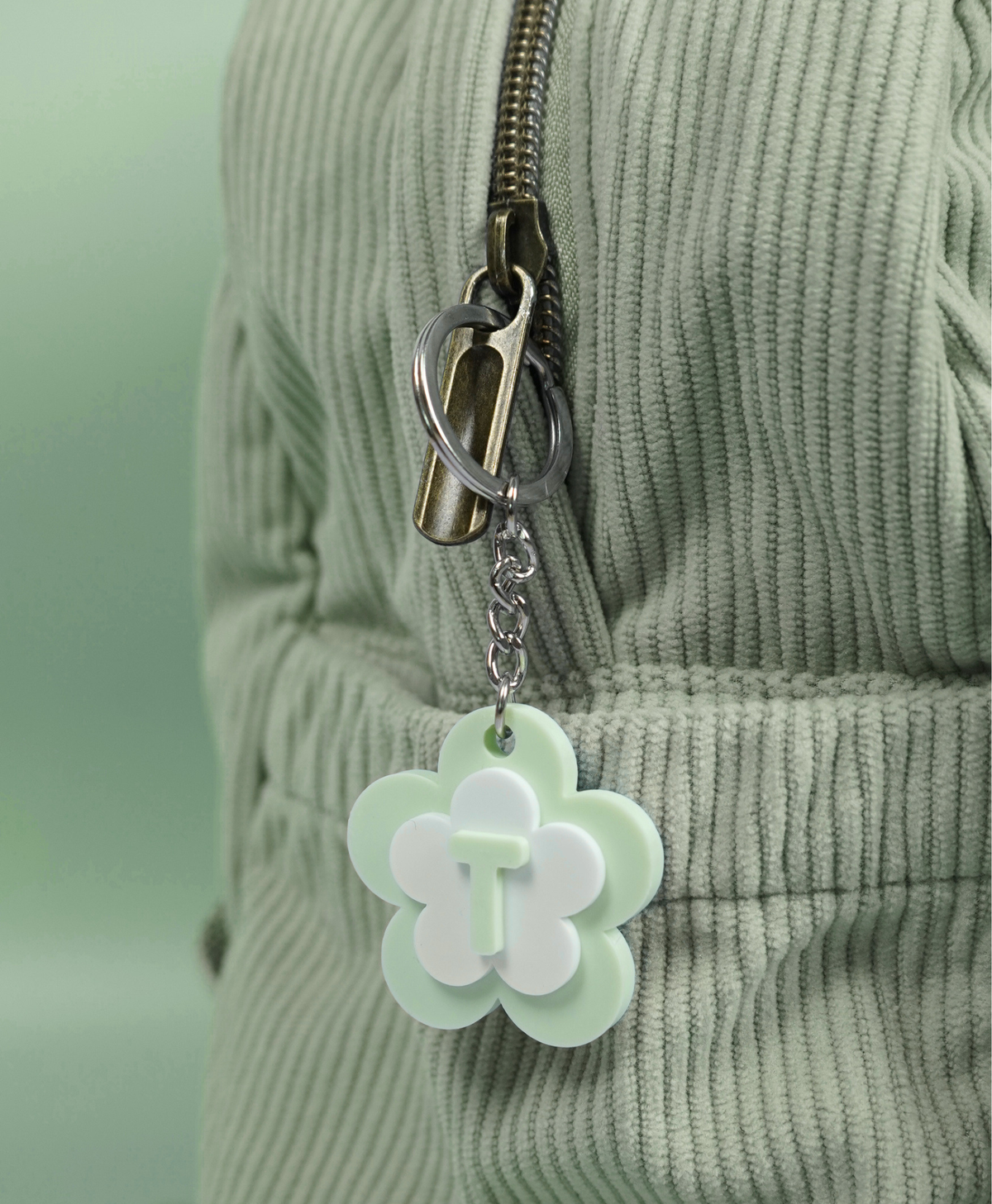Porte-clé lettre fleur