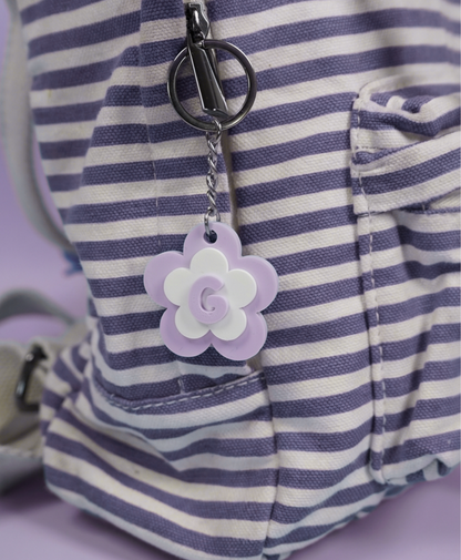 Porte-clé lettre fleur