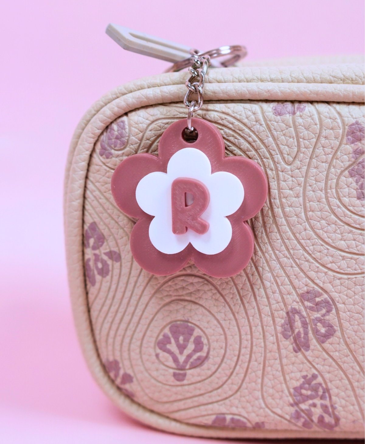 Porte-clé lettre fleur