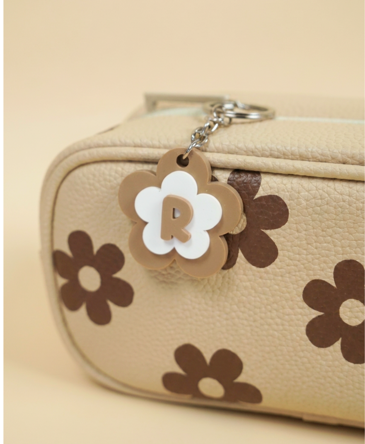 Porte-clé lettre fleur
