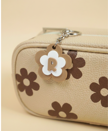 Porte-clé lettre fleur