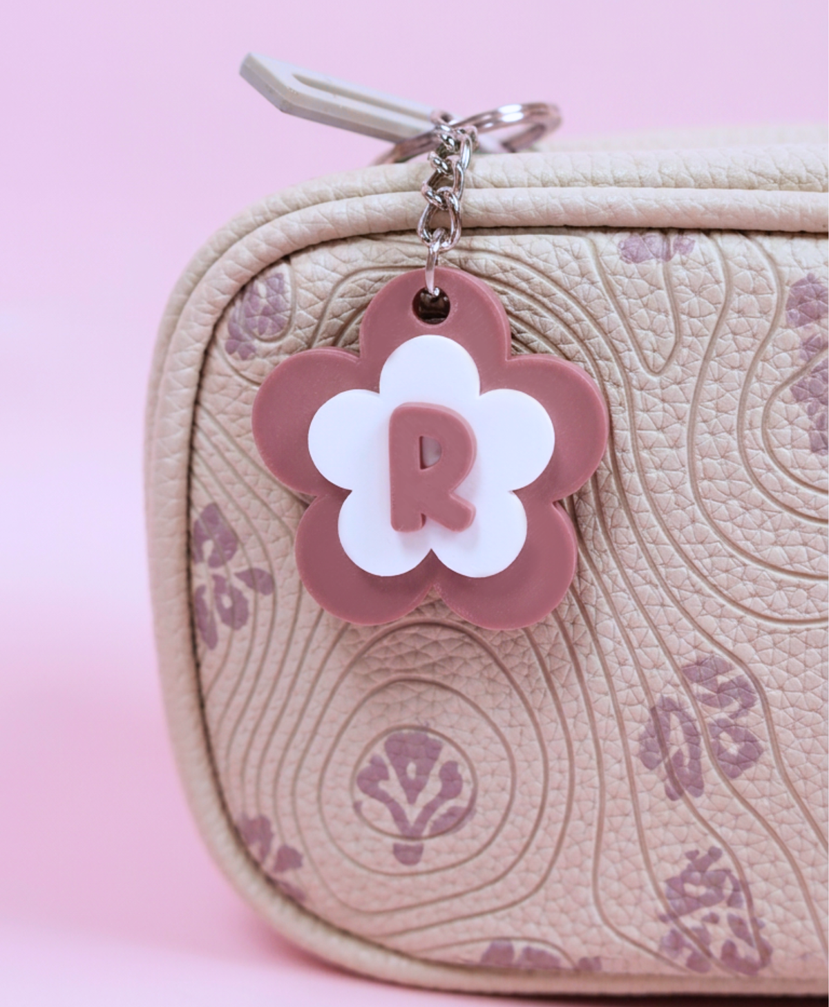 Porte-clé lettre fleur