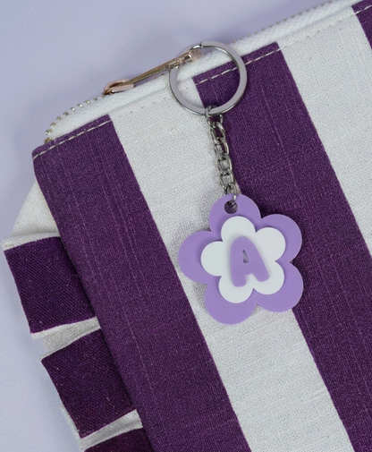 Porte-clé lettre fleur
