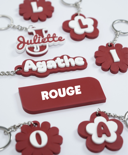 Porte-clé lettre fleur