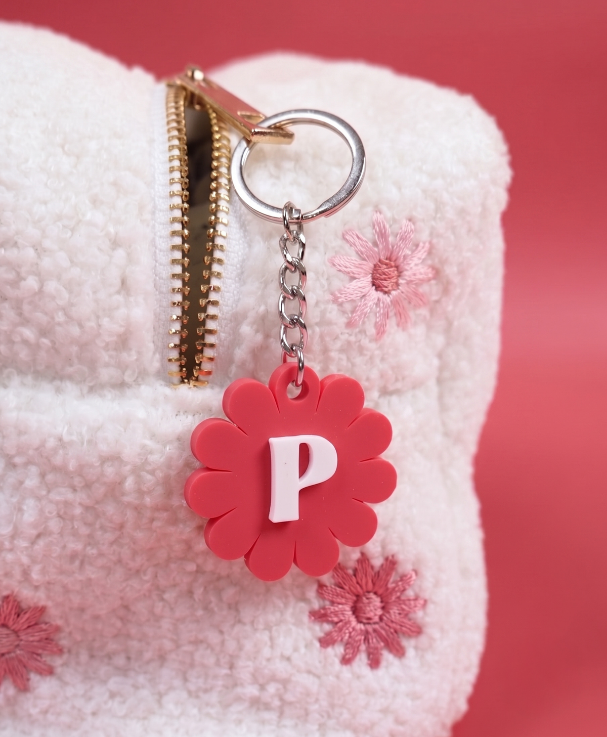 Porte-clé lettre marguerite