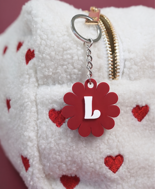 Porte-clé lettre marguerite