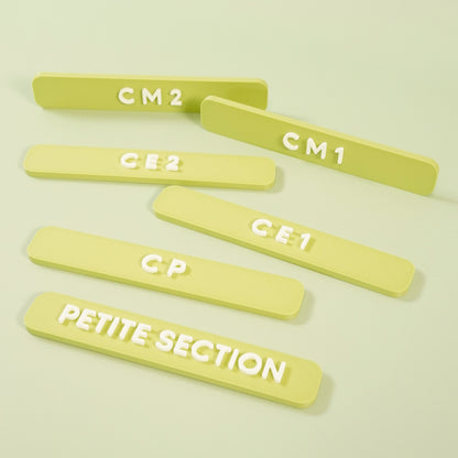 Panneaux année et classe