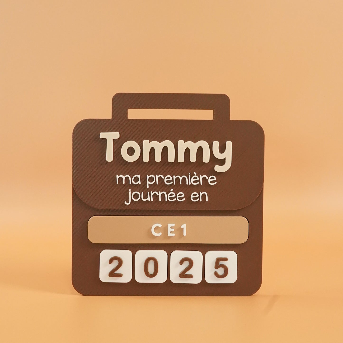 Panneau rentrée scolaire marron