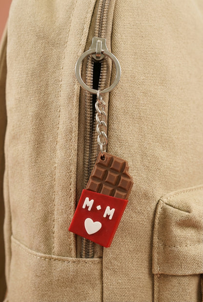 Porte-clé Tablette chocolat initiales personnalisé