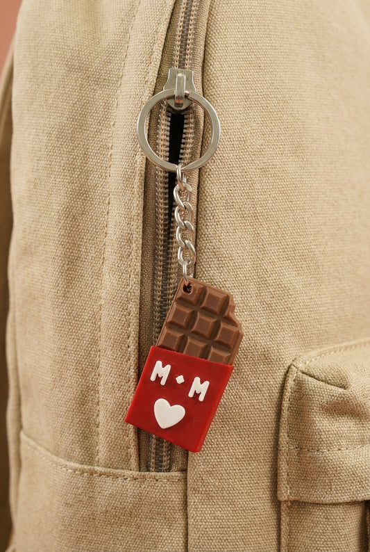 Porte-clé Tablette chocolat initiales personnalisé
