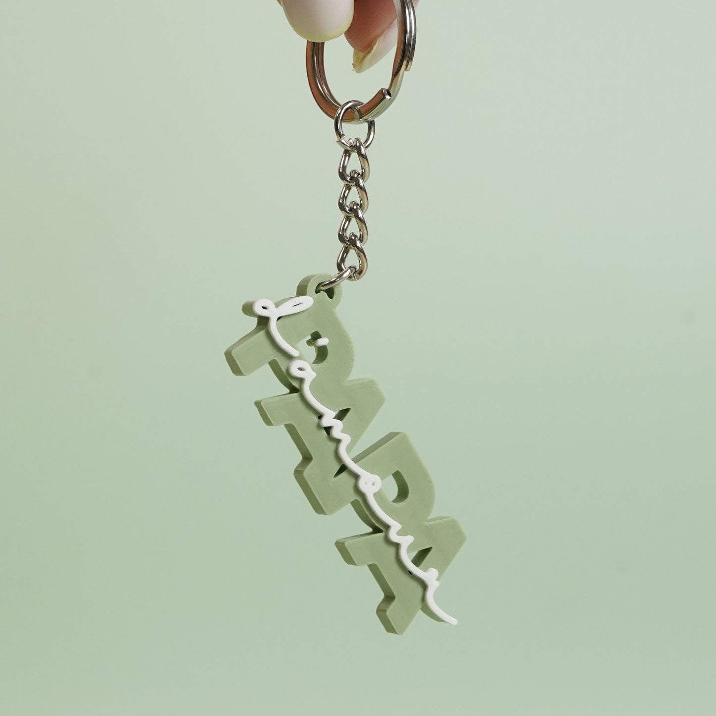 Porte-clé Papa d'amour vert pistache