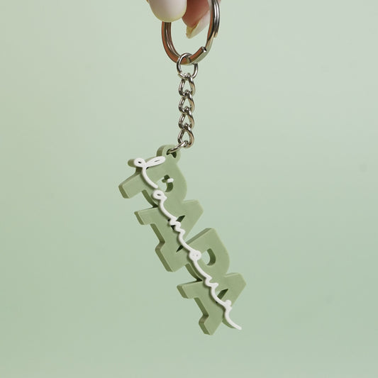 Porte-clé Papa d'amour vert pistache
