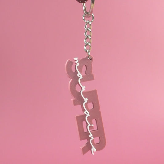 Porte-clé Super marraine rose