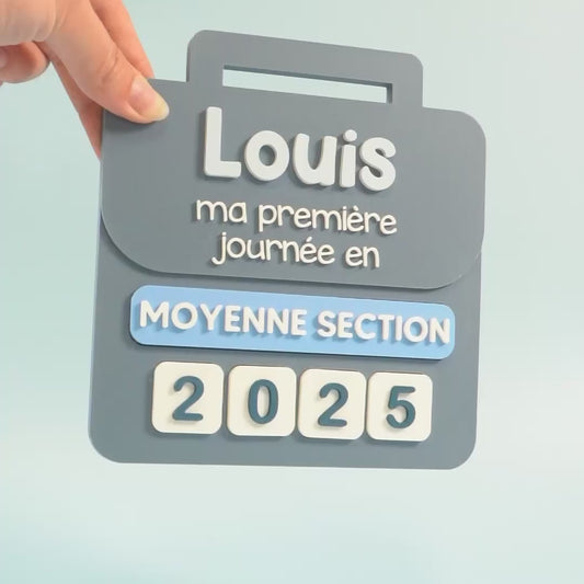 Panneau rentrée scolaire bleu