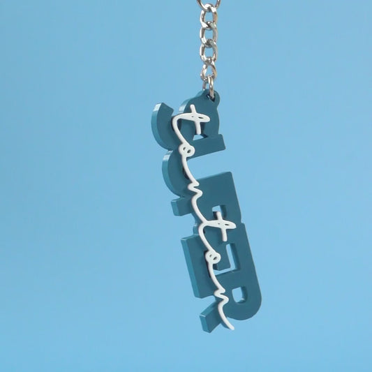 Porte-clé Super tonton bleu azur