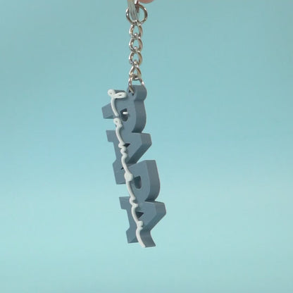 Porte-clé Papa d'amour bleu gris