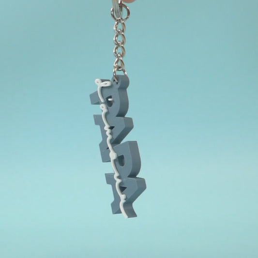 Porte-clé Papa d'amour bleu gris