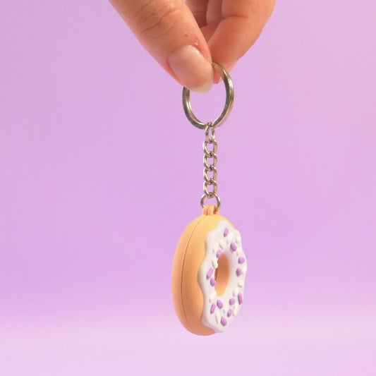 Porte-clé Donut violet pastel