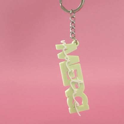 Porte-clé Merci maître vert pastel