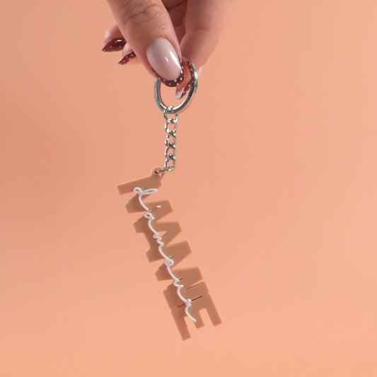 Porte-clé Mamie d'amour abricot