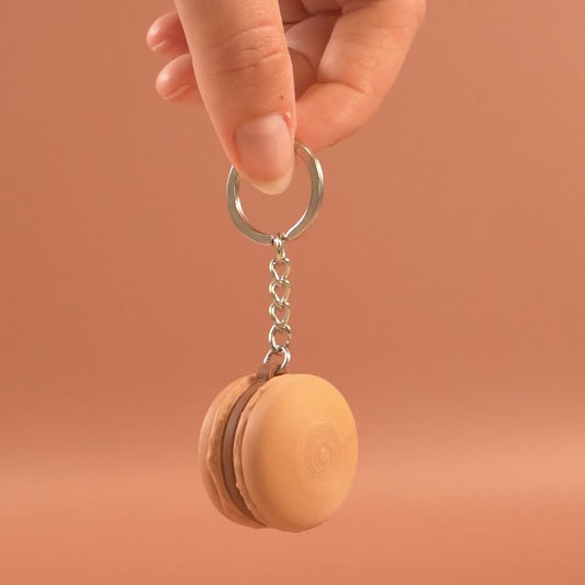 Porte-clé Macaron chocolat