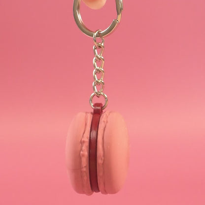 Porte-clé Macaron framboise