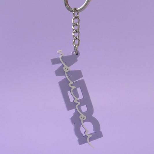 Porte-clé Merci nounou violet