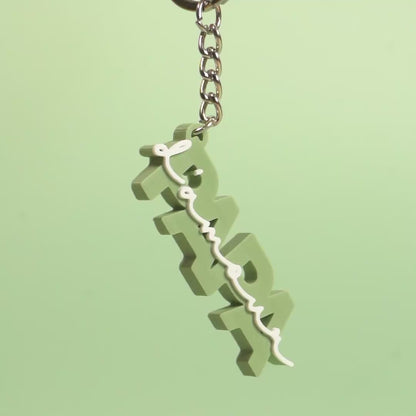 Porte-clé Papa d'amour vert pistache
