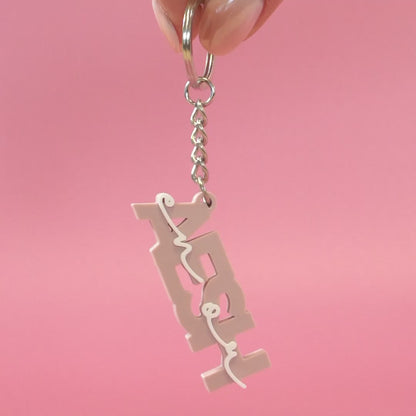 Porte-clé AESH en or - Nude (beige rosé)