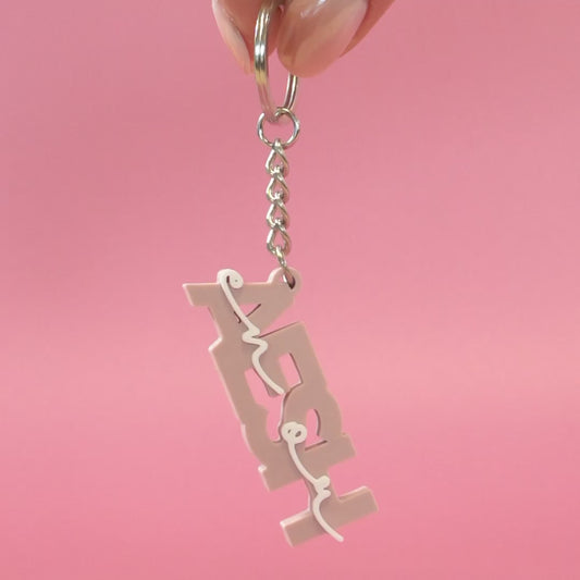 Porte-clé AESH en or - Nude (beige rosé)