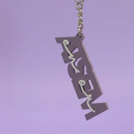 Porte-clé Atsem en or - Lavande