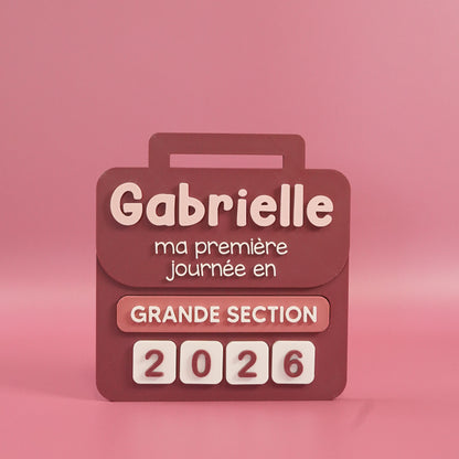 Panneau rentrée scolaire rose